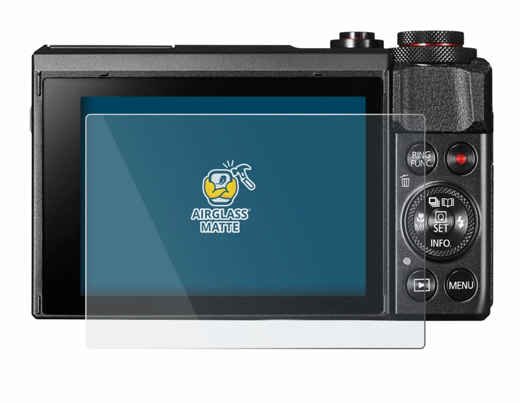 Imagen del dispositivo Canon PowerShot G7 X Mark II con una amplia variedad de protectores de pantalla.
