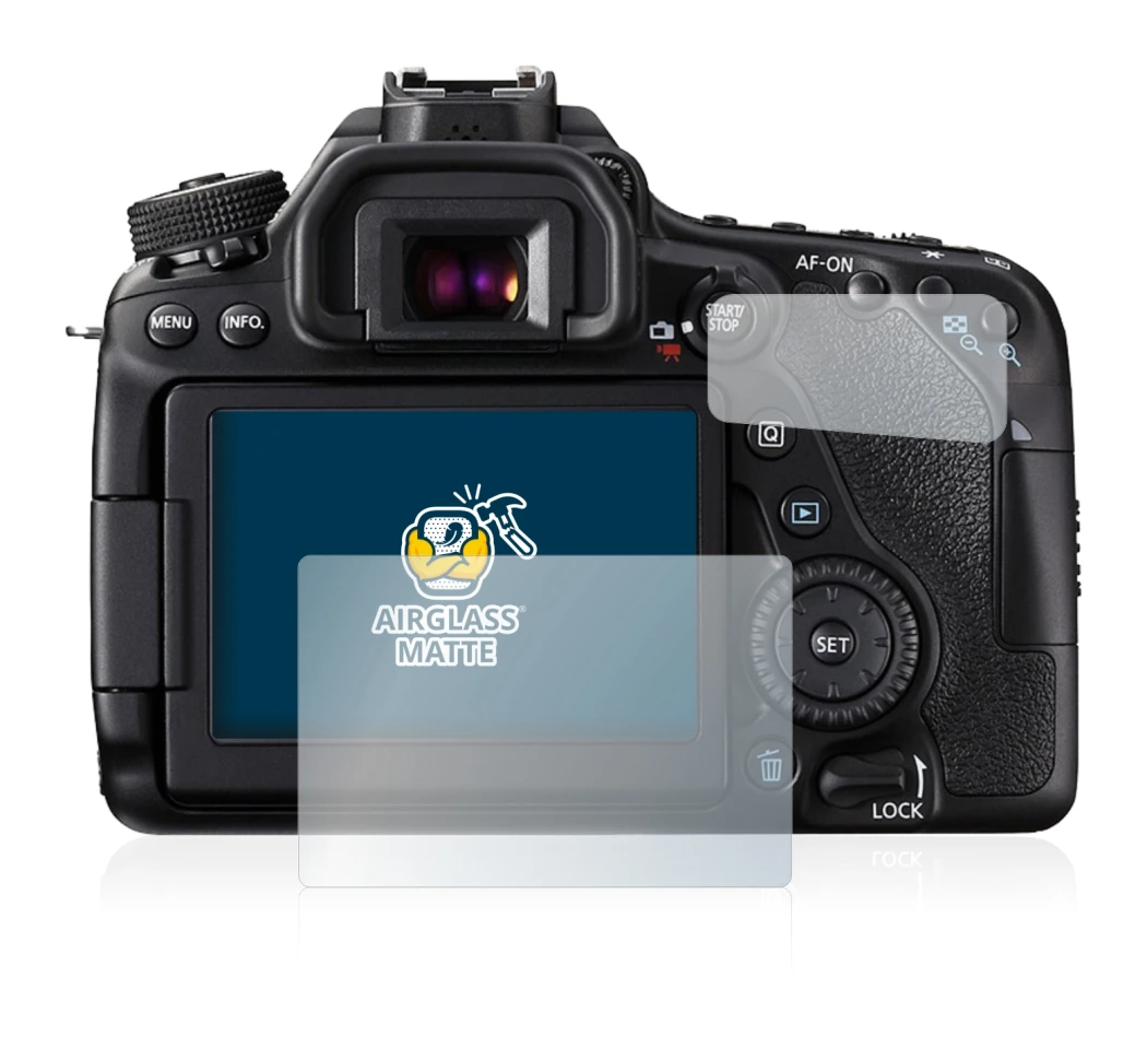 Imagen del dispositivo Canon EOS 80D con una amplia variedad de protectores de pantalla.