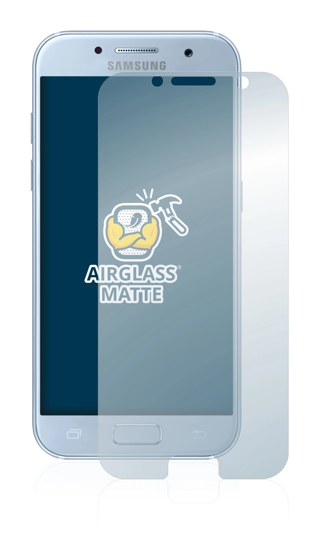 Imagen del dispositivo Samsung Galaxy A5 2017 con una amplia variedad de protectores de pantalla.