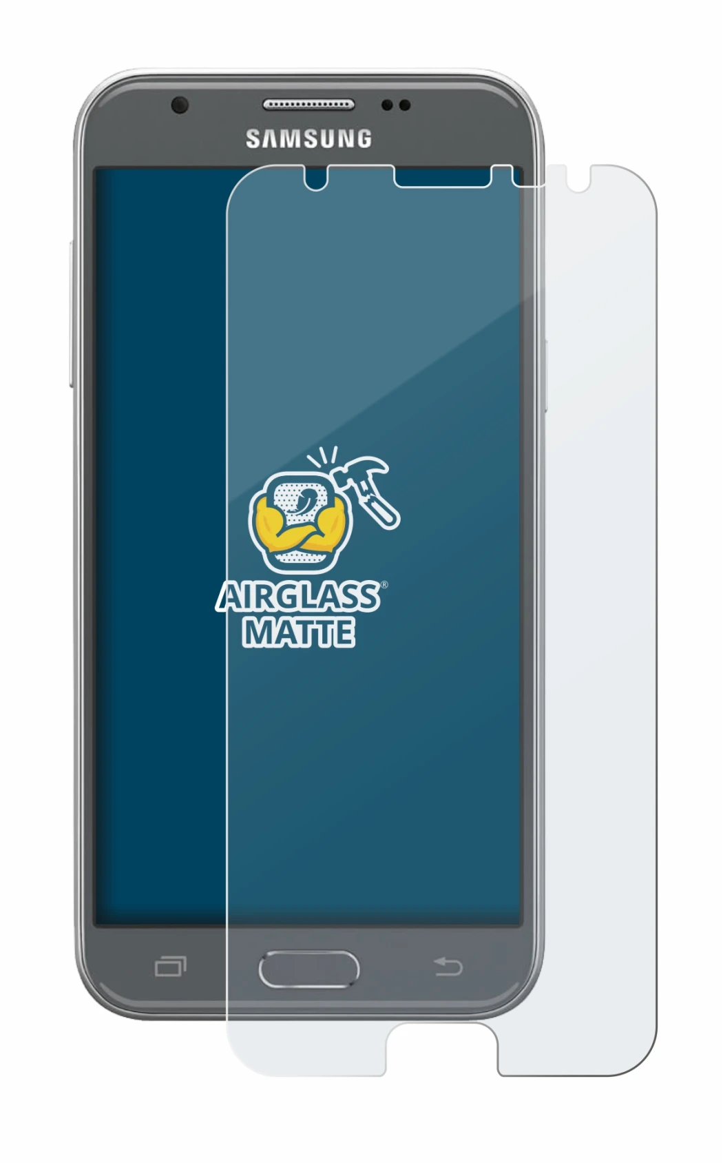 Imagen del dispositivo Samsung Galaxy J3 2017 con una amplia variedad de protectores de pantalla.