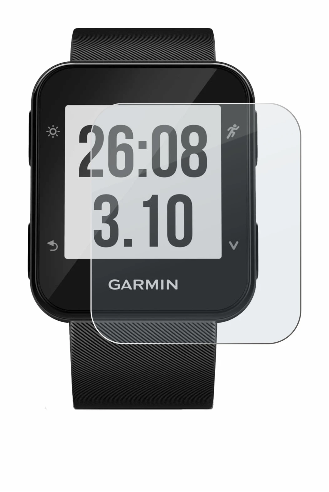 Imagen del dispositivo Garmin Forerunner 30 con una amplia variedad de protectores de pantalla.