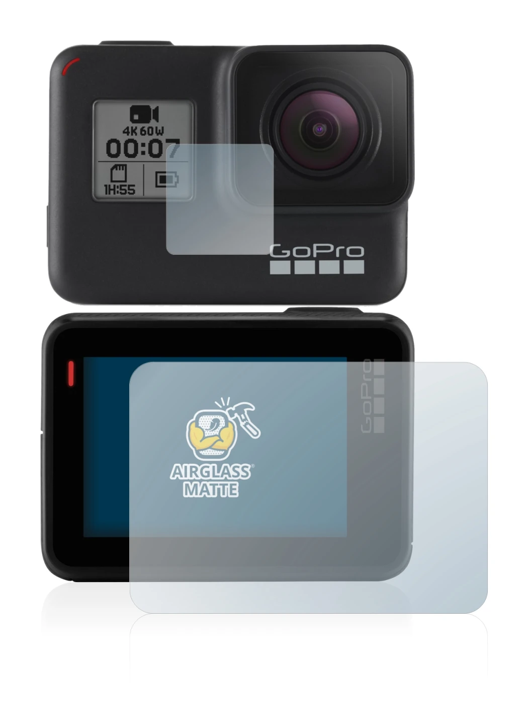 Imagen del dispositivo GoPro Hero 7 Black con una amplia variedad de protectores de pantalla.