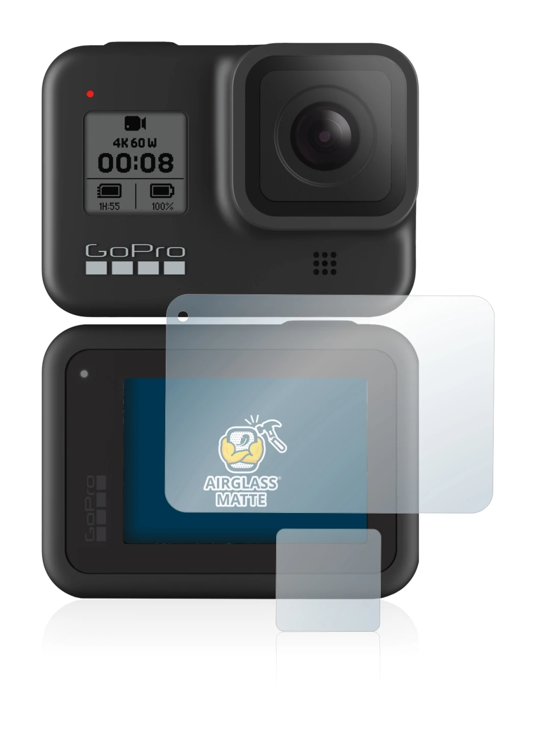 Imagen del dispositivo GoPro Hero 8 Black con una amplia variedad de protectores de pantalla.