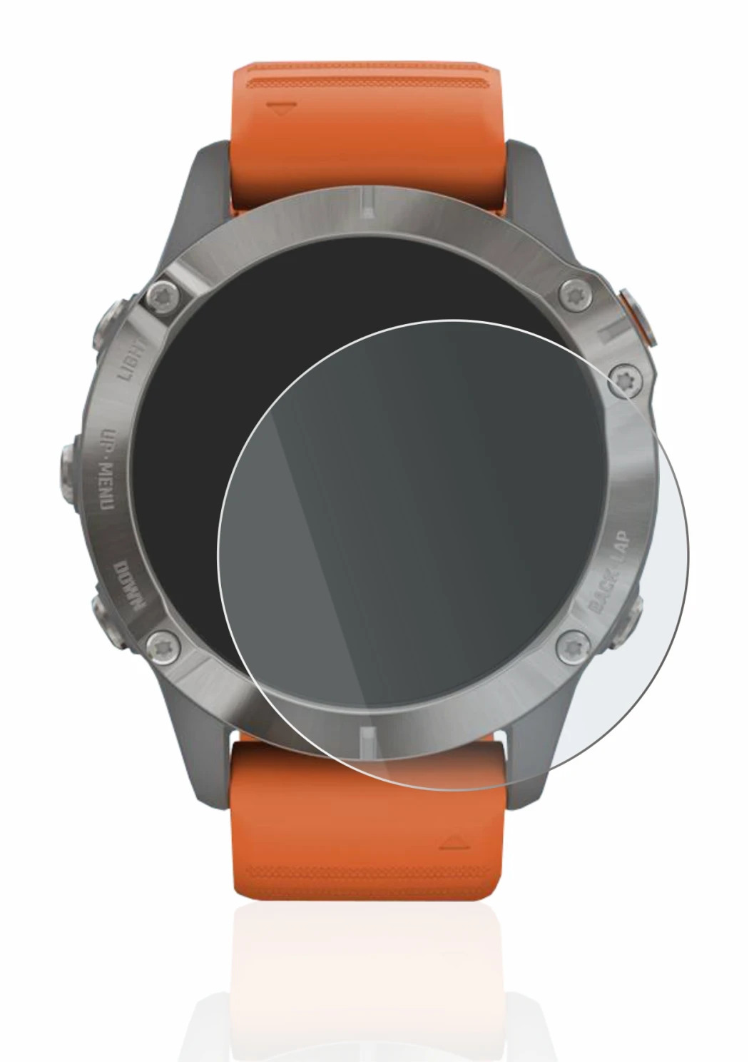 Imagen del dispositivo Garmin Fenix 6 Pro con una amplia variedad de protectores de pantalla.