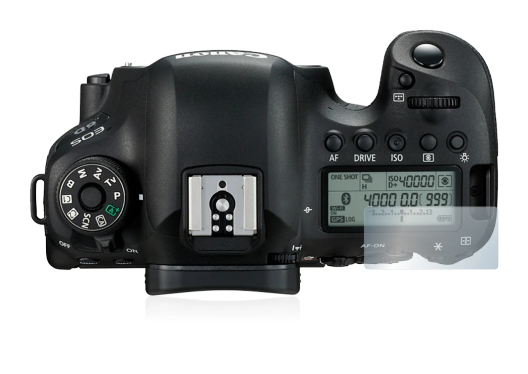 Imagen del dispositivo Canon EOS 6D (pantalla de hombro) con una amplia variedad de protectores de pantalla.