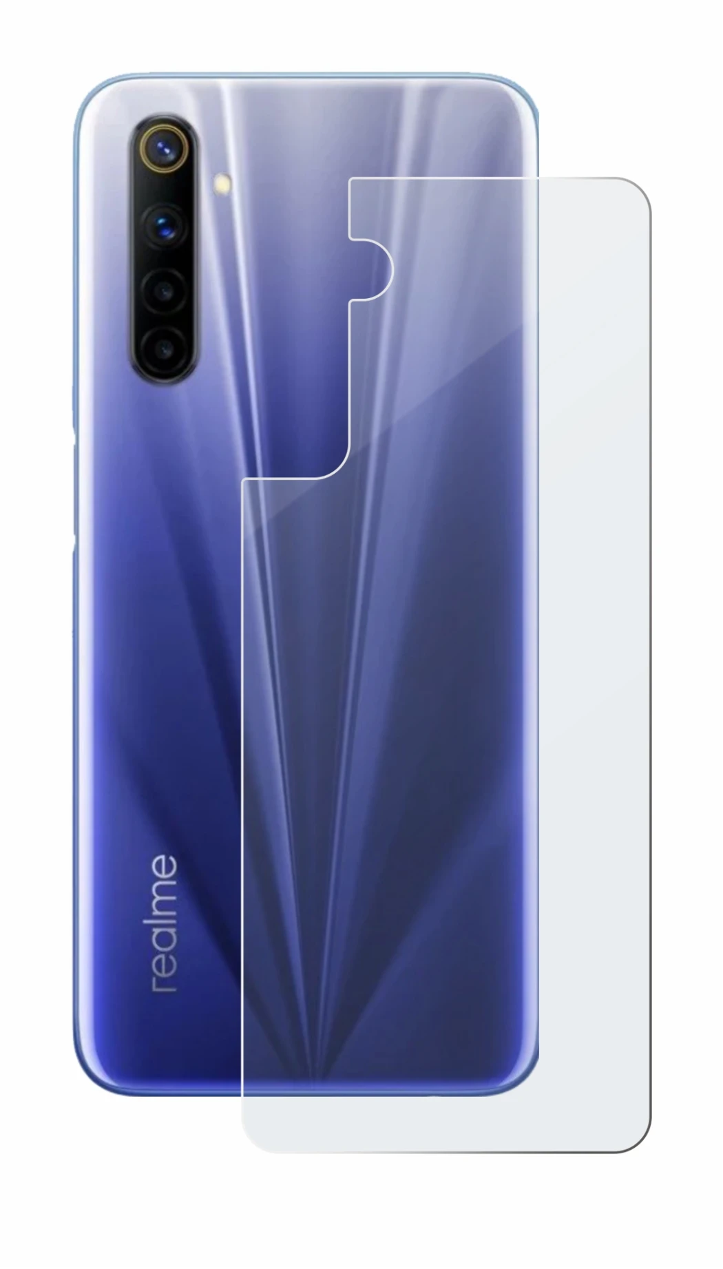 Imagen del dispositivo realme 6 (Trasero) con una amplia variedad de protectores de pantalla.