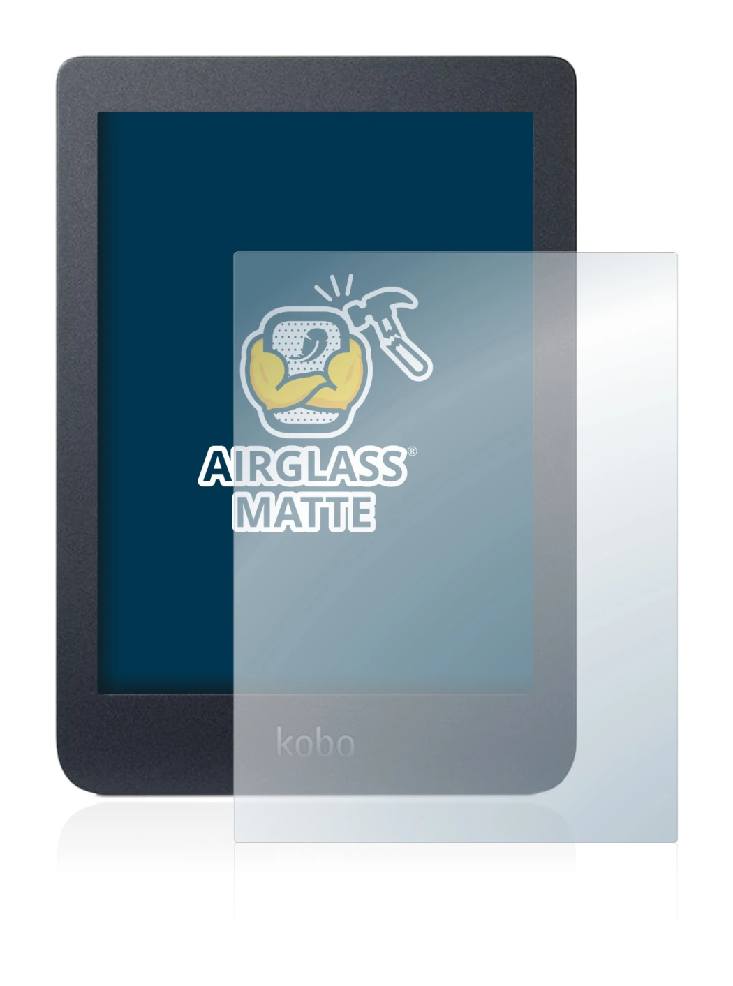 Imagen del dispositivo Kobo Nia con una amplia variedad de protectores de pantalla.