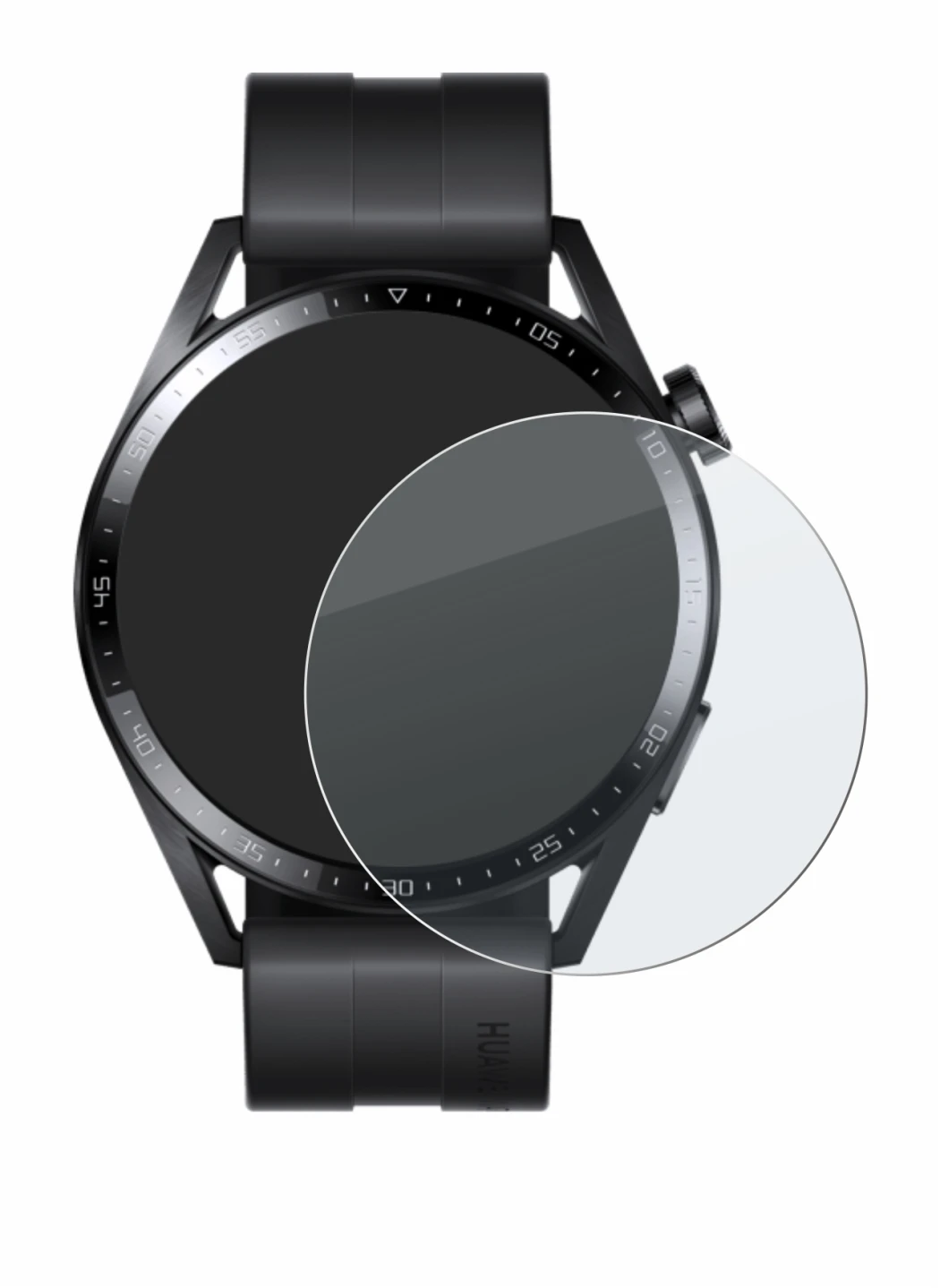 Imagen del dispositivo Huawei Watch GT 3 (46 mm) con una amplia variedad de protectores de pantalla.