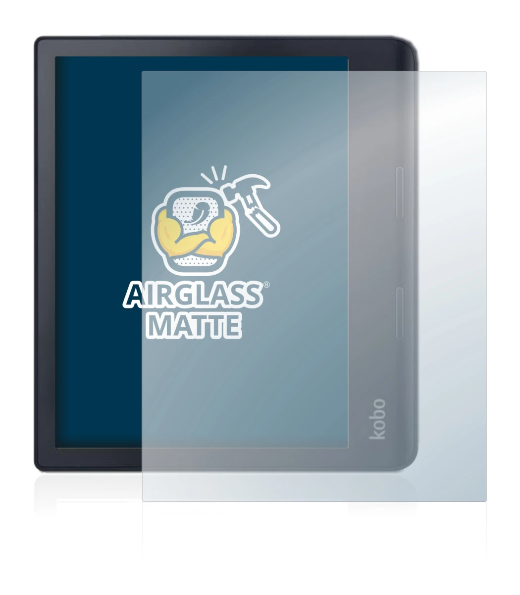 Imagen del dispositivo Kobo Sage con una amplia variedad de protectores de pantalla.