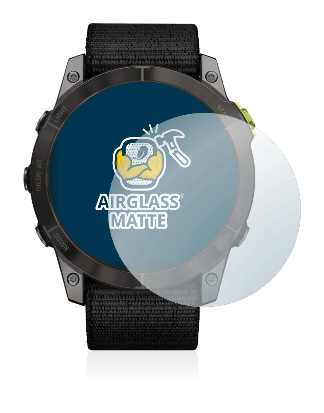 Imagen del dispositivo Garmin Enduro 2 con una amplia variedad de protectores de pantalla.