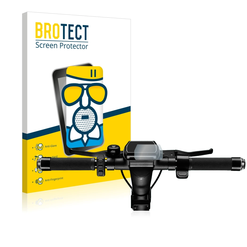 Parte frontal de un envase de producto con el logotipo de la marca BROTECT. Al lado se muestra el dispositivo SoFlow SO4 Pro (