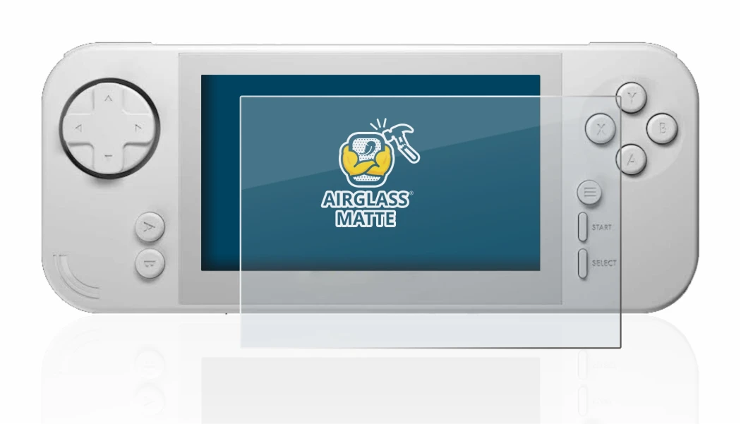 Imagen del dispositivo Evercade EXP con una amplia variedad de protectores de pantalla.