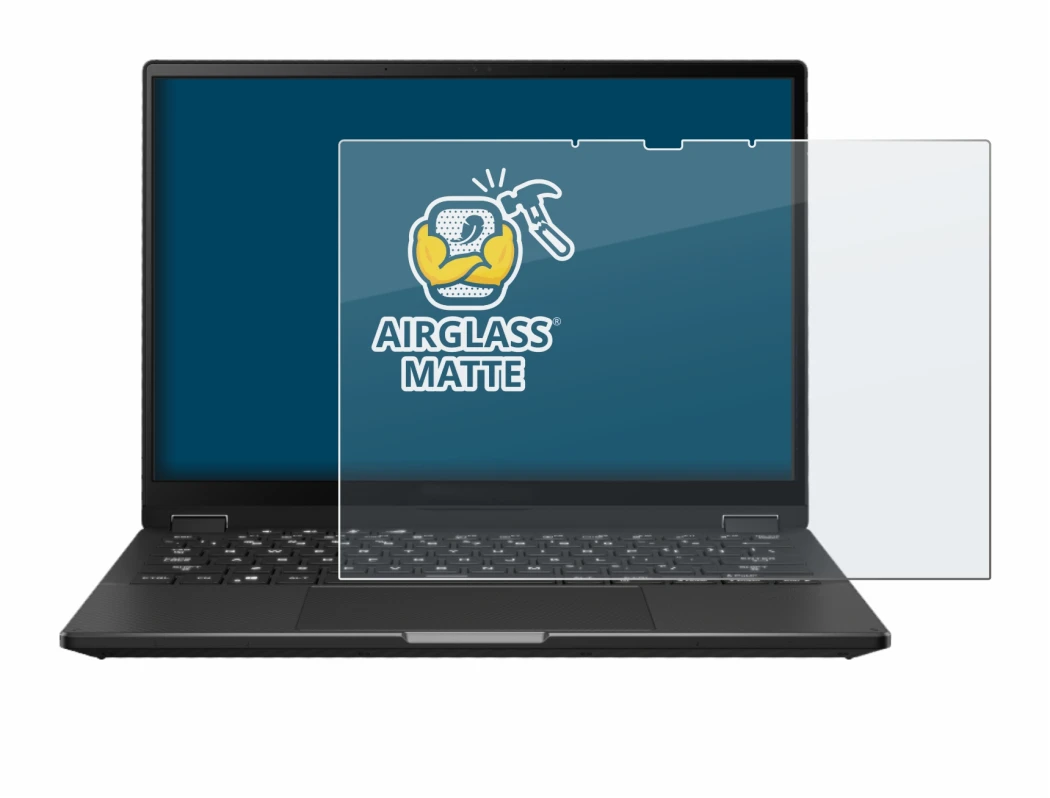 Imagen del dispositivo ASUS ROG Flow X13 2023 con una amplia variedad de protectores de pantalla.