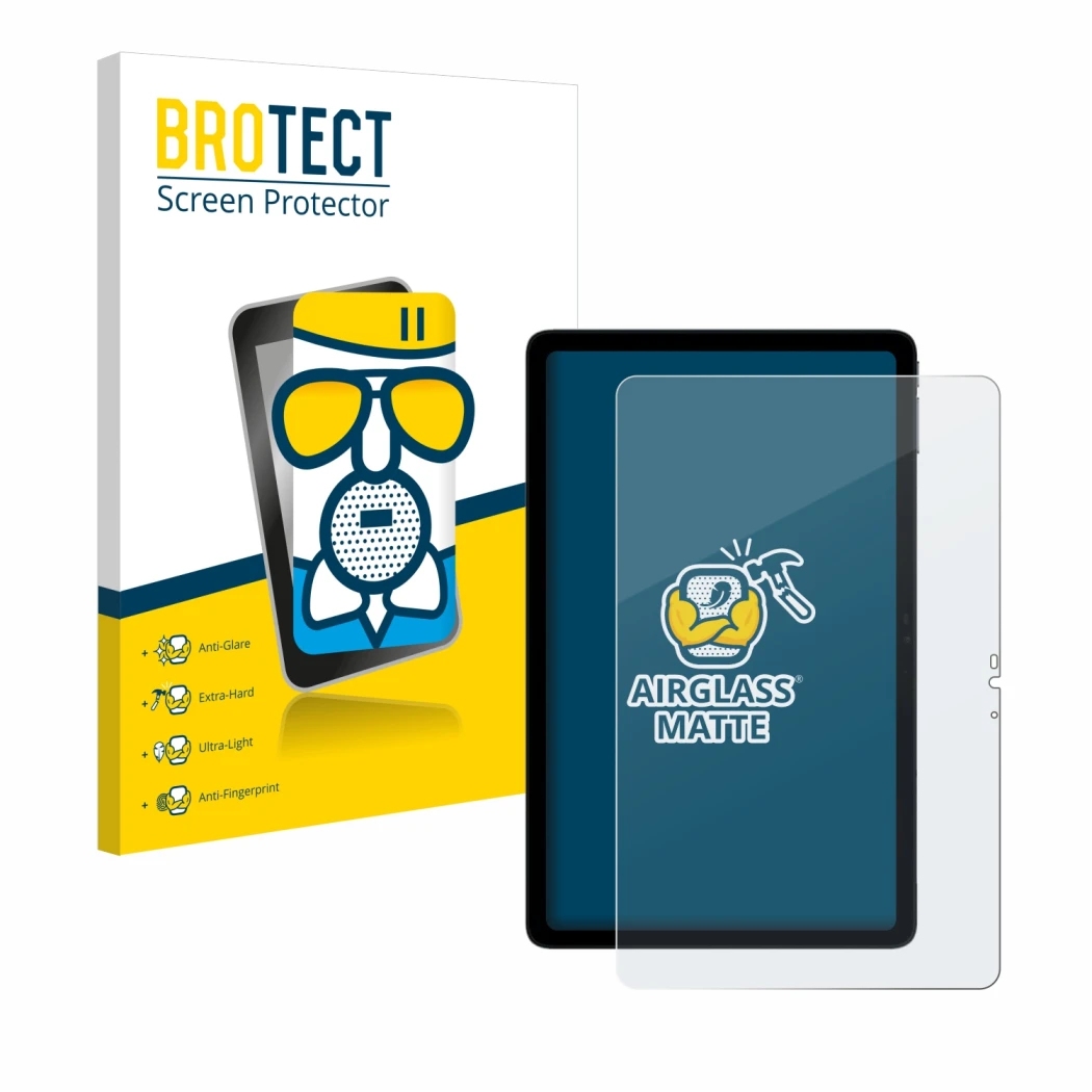 Parte frontal de un envase de producto con el logotipo de la marca BROTECT. Al lado se muestra el dispositivo Doogee T20s con 