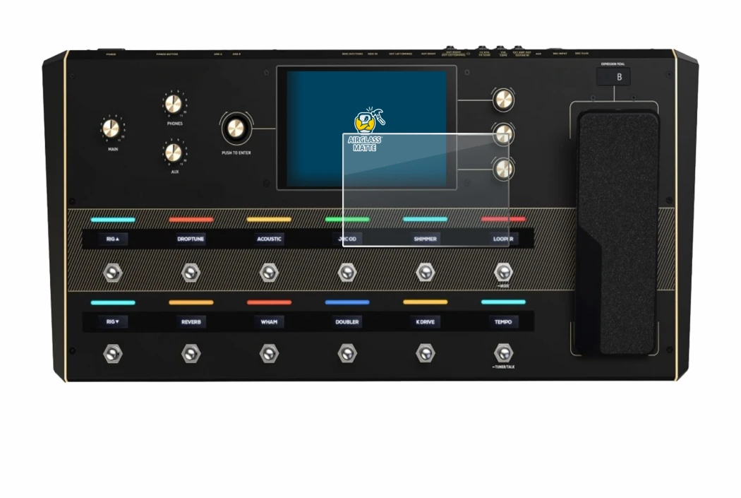 Imagen del dispositivo Headrush Prime con una amplia variedad de protectores de pantalla.