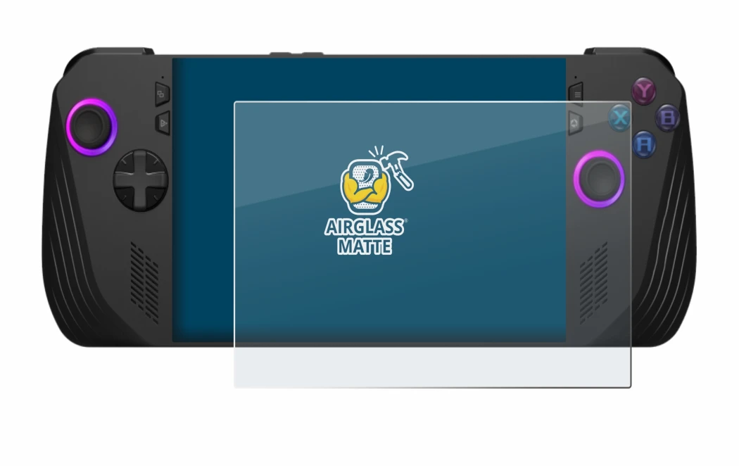 Imagen del dispositivo ASUS ROG Ally X (2024) con una amplia variedad de protectores de pantalla.