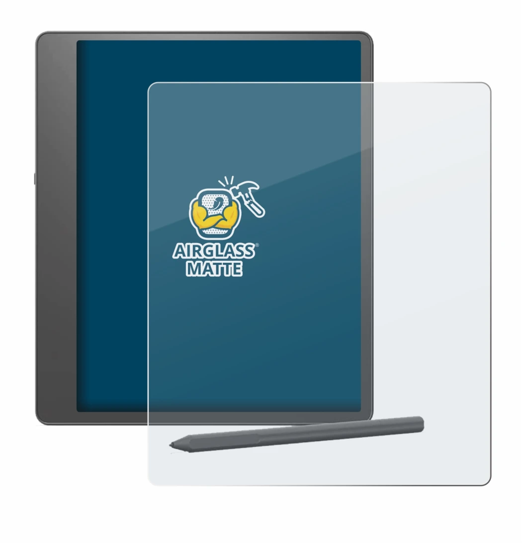 Imagen del dispositivo Amazon Kindle Scribe 2024 con una amplia variedad de protectores de pantalla.