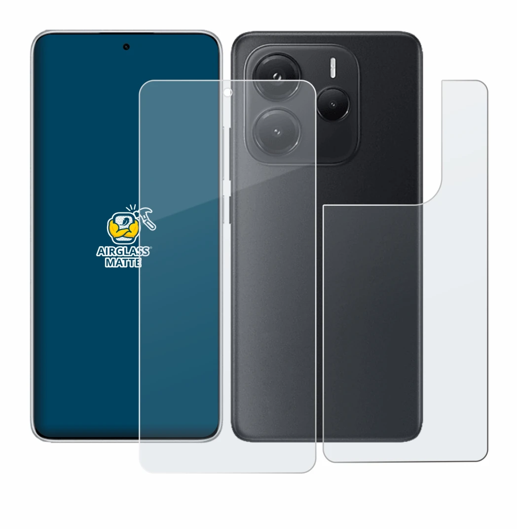 Imagen del dispositivo Xiaomi Redmi Note 14 (Frontal+Trasero) con una amplia variedad de protectores de pantalla.