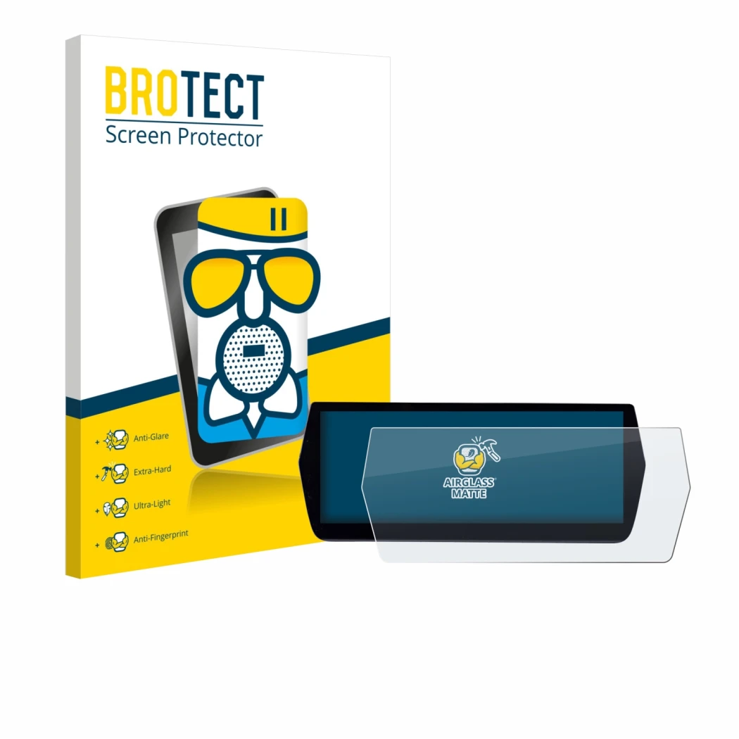 Parte frontal de un envase de producto con el logotipo de la marca BROTECT. Al lado se muestra el dispositivo MG ZS Hybrid+ co