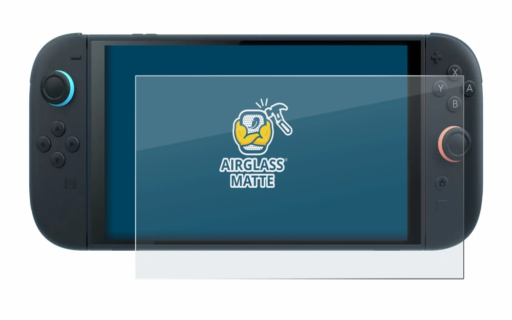 Imagen del dispositivo Nintendo Switch 2 con una amplia variedad de protectores de pantalla.
