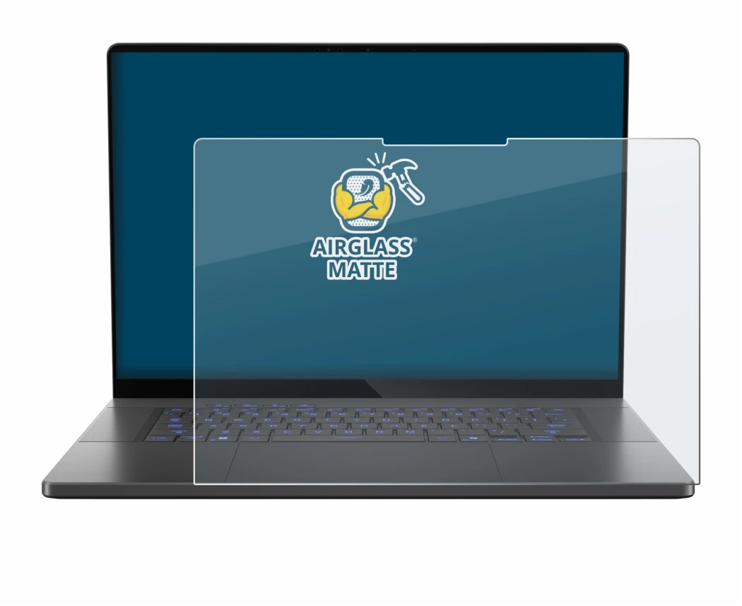 Imagen del dispositivo ASUS ROG Zephyrus G16 2025 con una amplia variedad de protectores de pantalla.