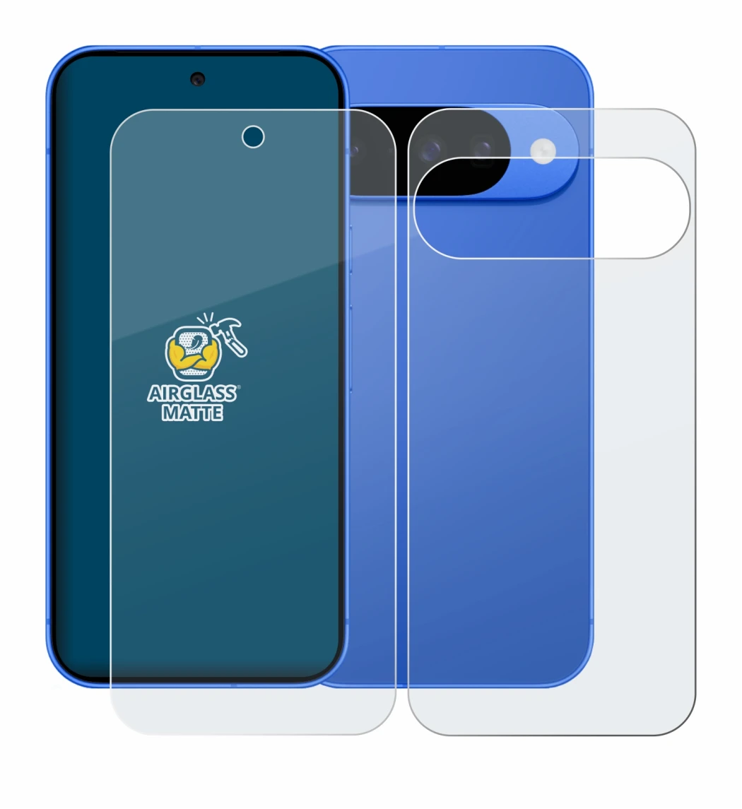 Imagen del dispositivo Google Pixel 10 (Frontal+Trasero) con una amplia variedad de protectores de pantalla.