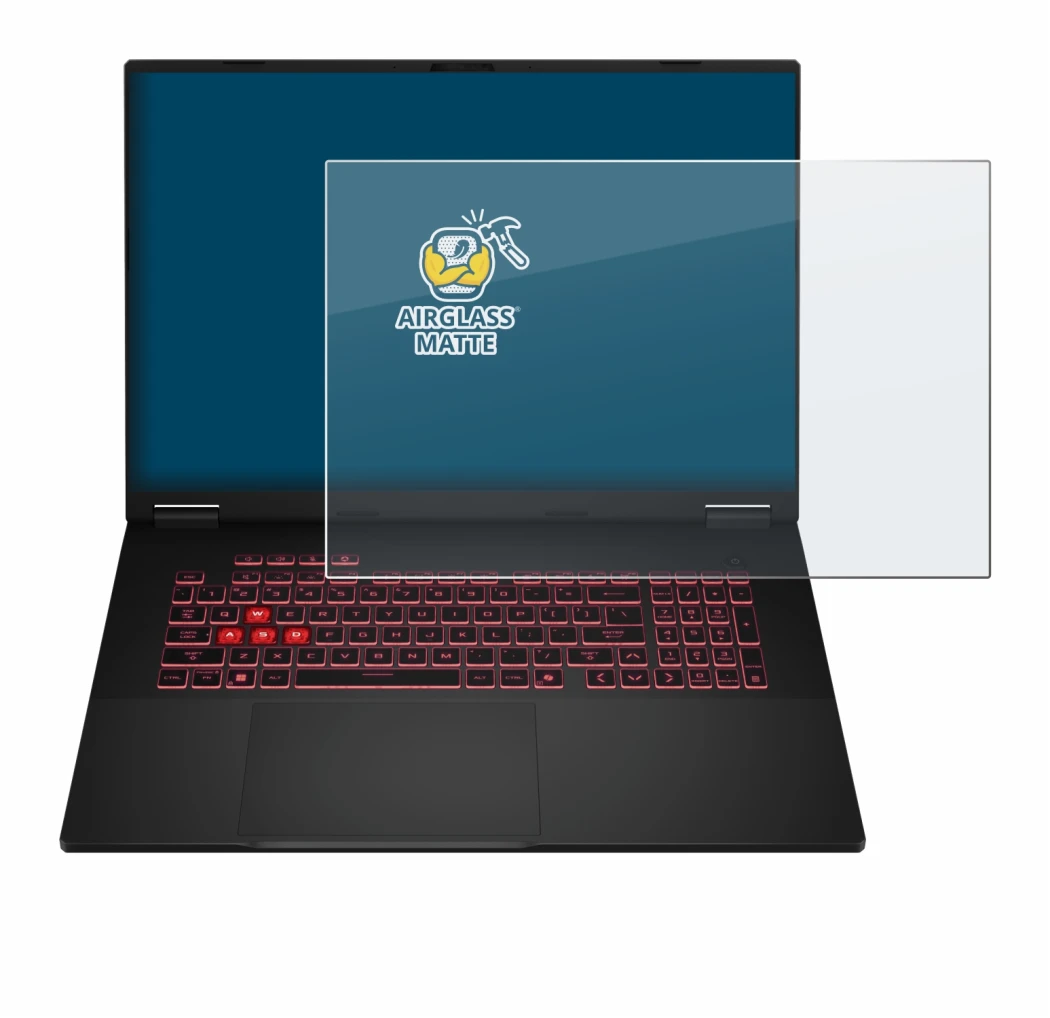 Imagen del dispositivo ASUS TUF Gaming A18 2025 con una amplia variedad de protectores de pantalla.
