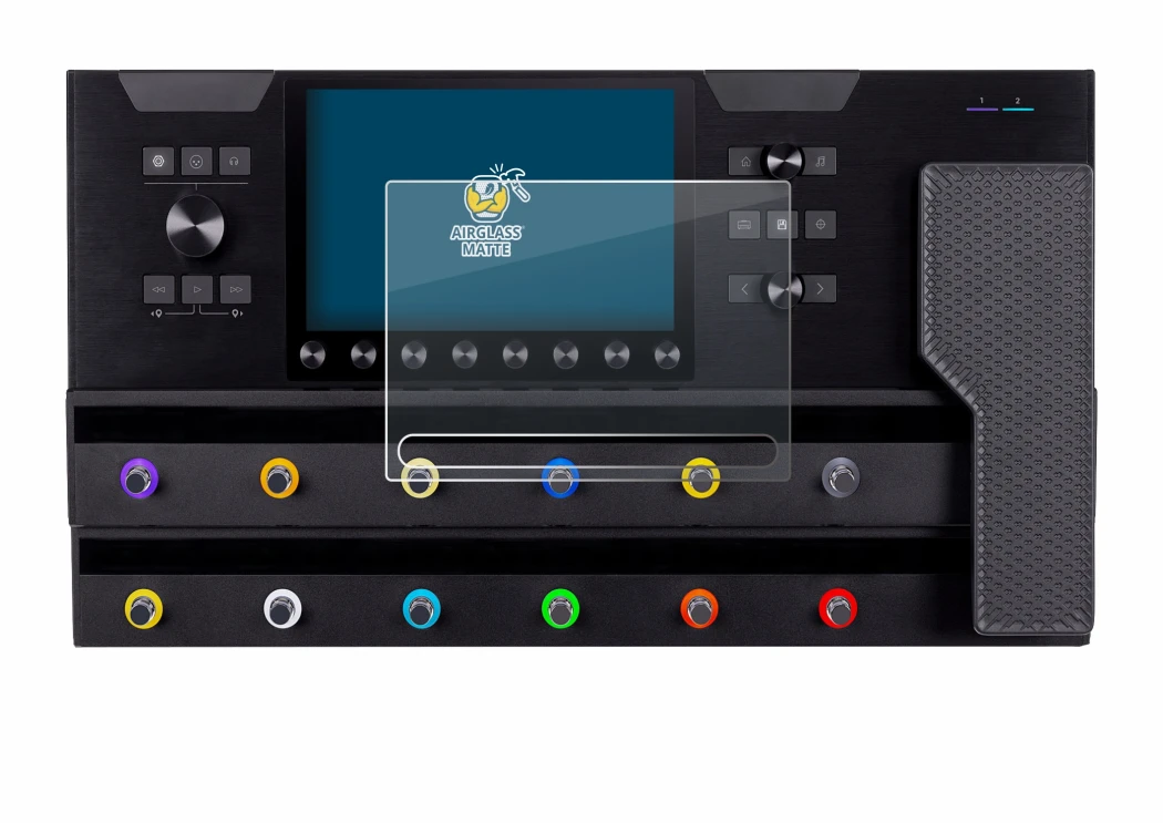 Imagen del dispositivo Line 6 Helix Stadium XL con una amplia variedad de protectores de pantalla.