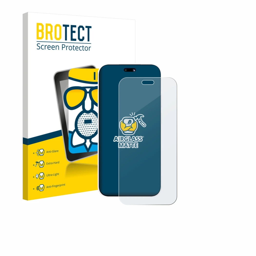 Parte frontal de un envase de producto con el logotipo de la marca BROTECT. Al lado se muestra el dispositivo Huawei Nova 15 P