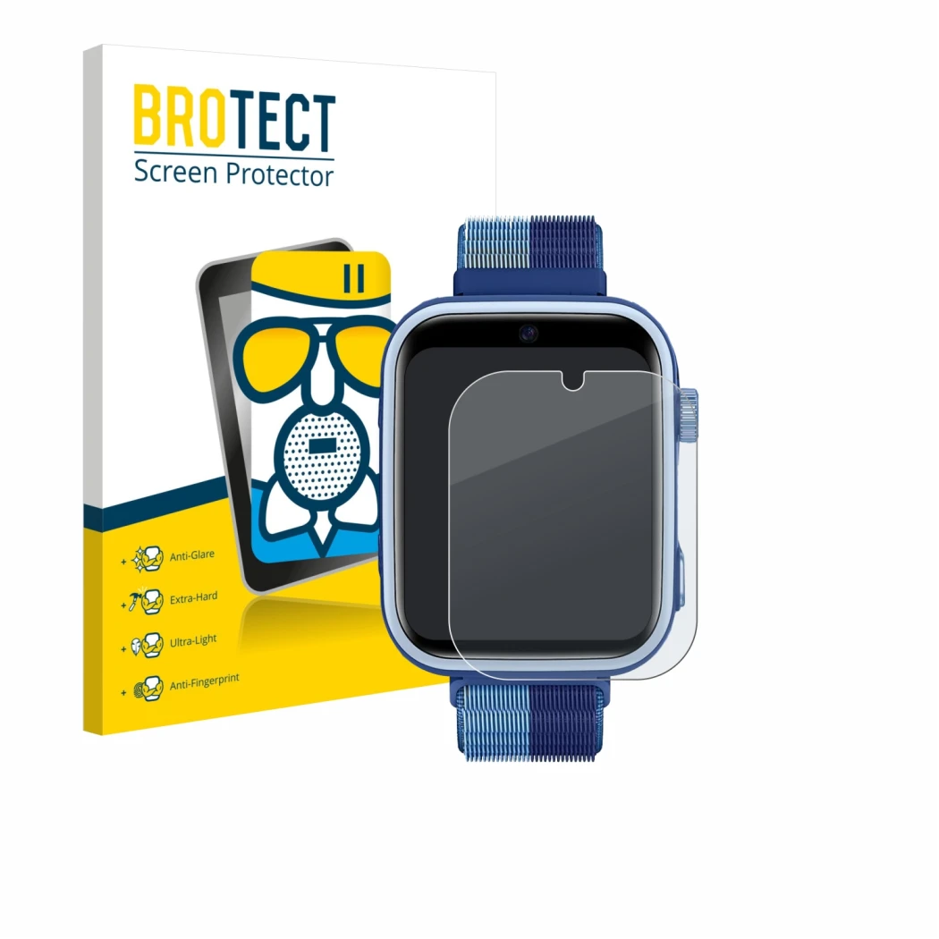 Parte frontal de un envase de producto con el logotipo de la marca BROTECT. Al lado se muestra el dispositivo Oliimptek T45 co