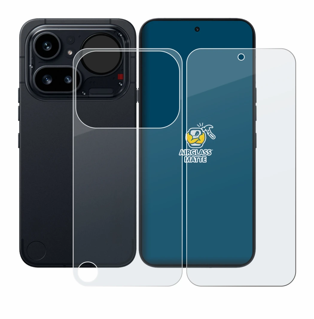 Imagen del dispositivo Nothing Phone (4a) Pro (Frontal+Trasero) con una amplia variedad de protectores de pantalla.