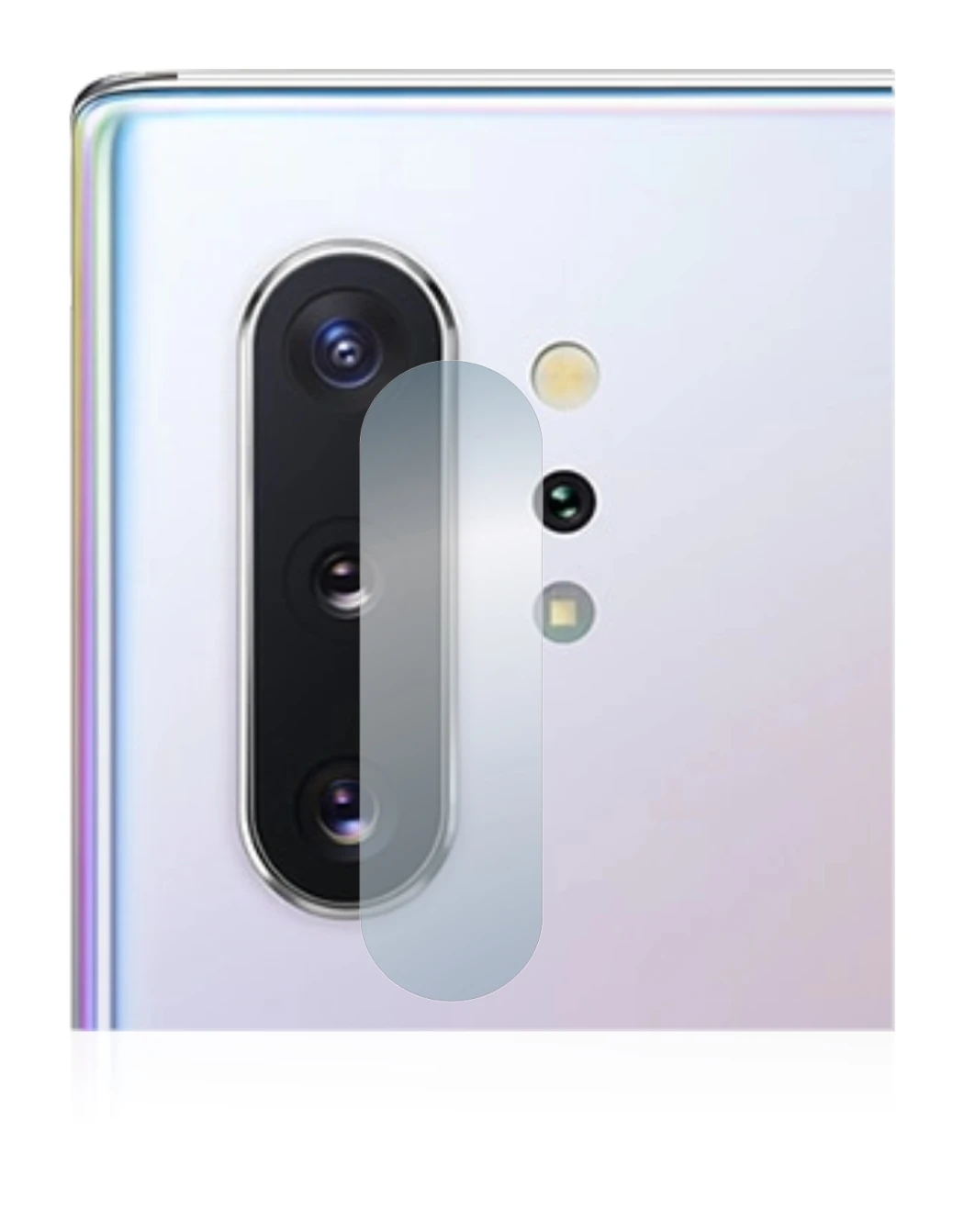 Imagen del dispositivo Samsung Galaxy Note 10 Plus (SÓLO Cámara) con una amplia variedad de protectores de pantalla.