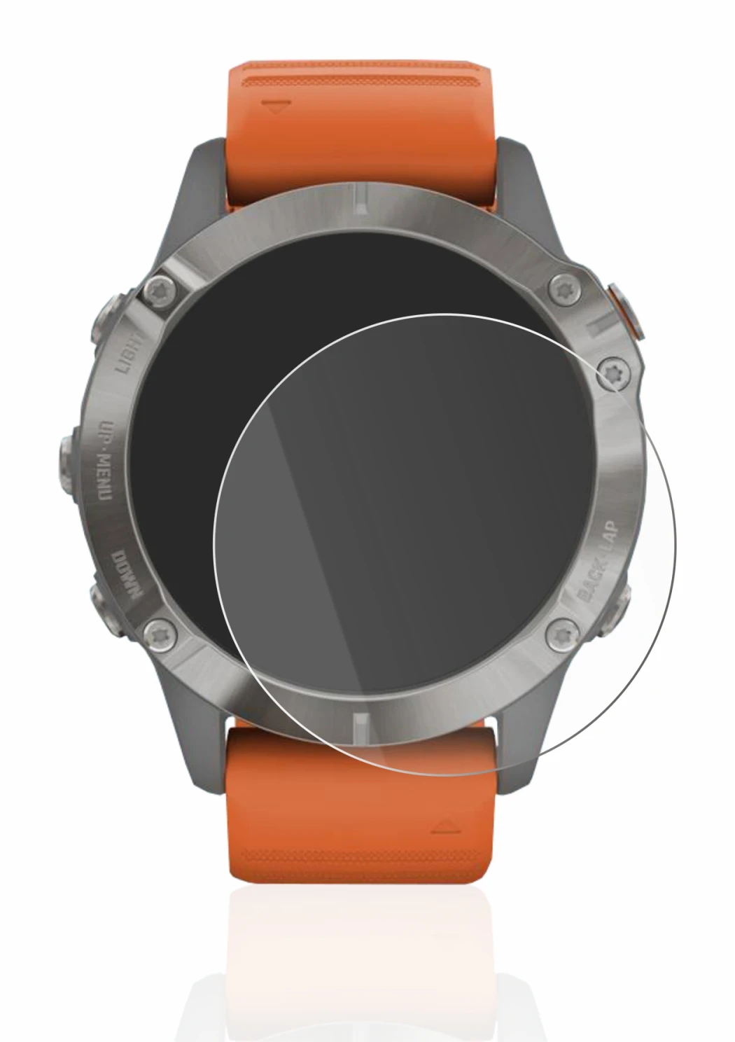 Imagen del dispositivo Garmin Fenix 6 Pro con una amplia variedad de protectores de pantalla.