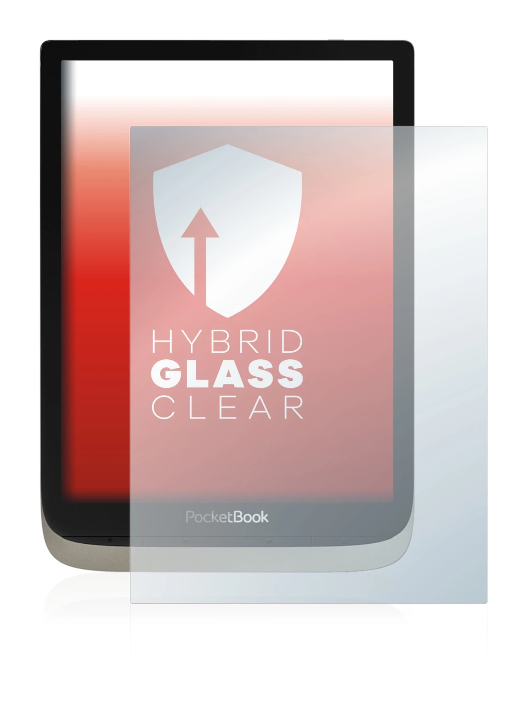 Imagen del dispositivo PocketBook InkPad Color con una amplia variedad de protectores de pantalla.