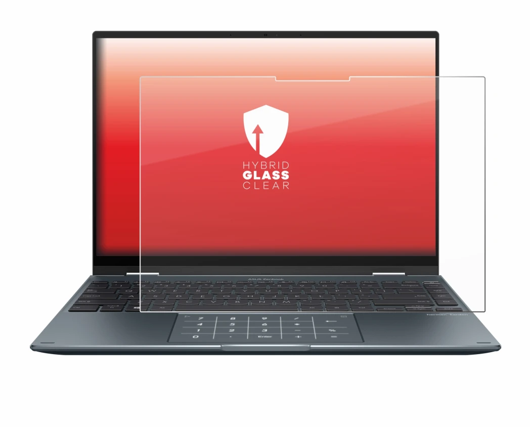 Imagen del dispositivo ASUS ZenBook 14 Flip OLED con una amplia variedad de protectores de pantalla.