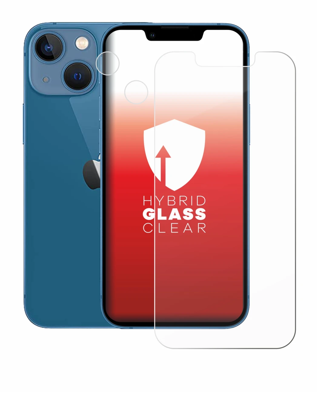 Imagen del dispositivo Apple iPhone 13 mini (Frontal+Cámara) con una amplia variedad de protectores de pantalla.