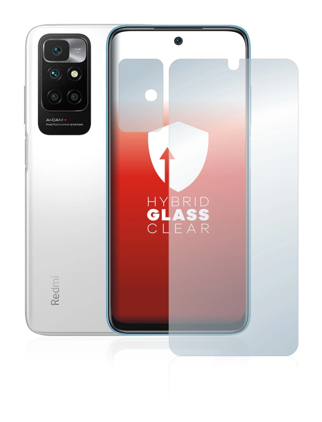 Imagen del dispositivo Xiaomi Redmi 10 (Frontal+Cámara) con una amplia variedad de protectores de pantalla.