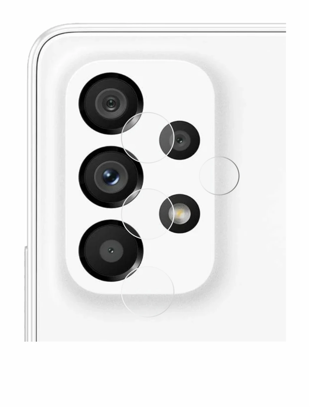 Imagen del dispositivo Samsung Galaxy A53 5G (SÓLO Cámara) con una amplia variedad de protectores de pantalla.