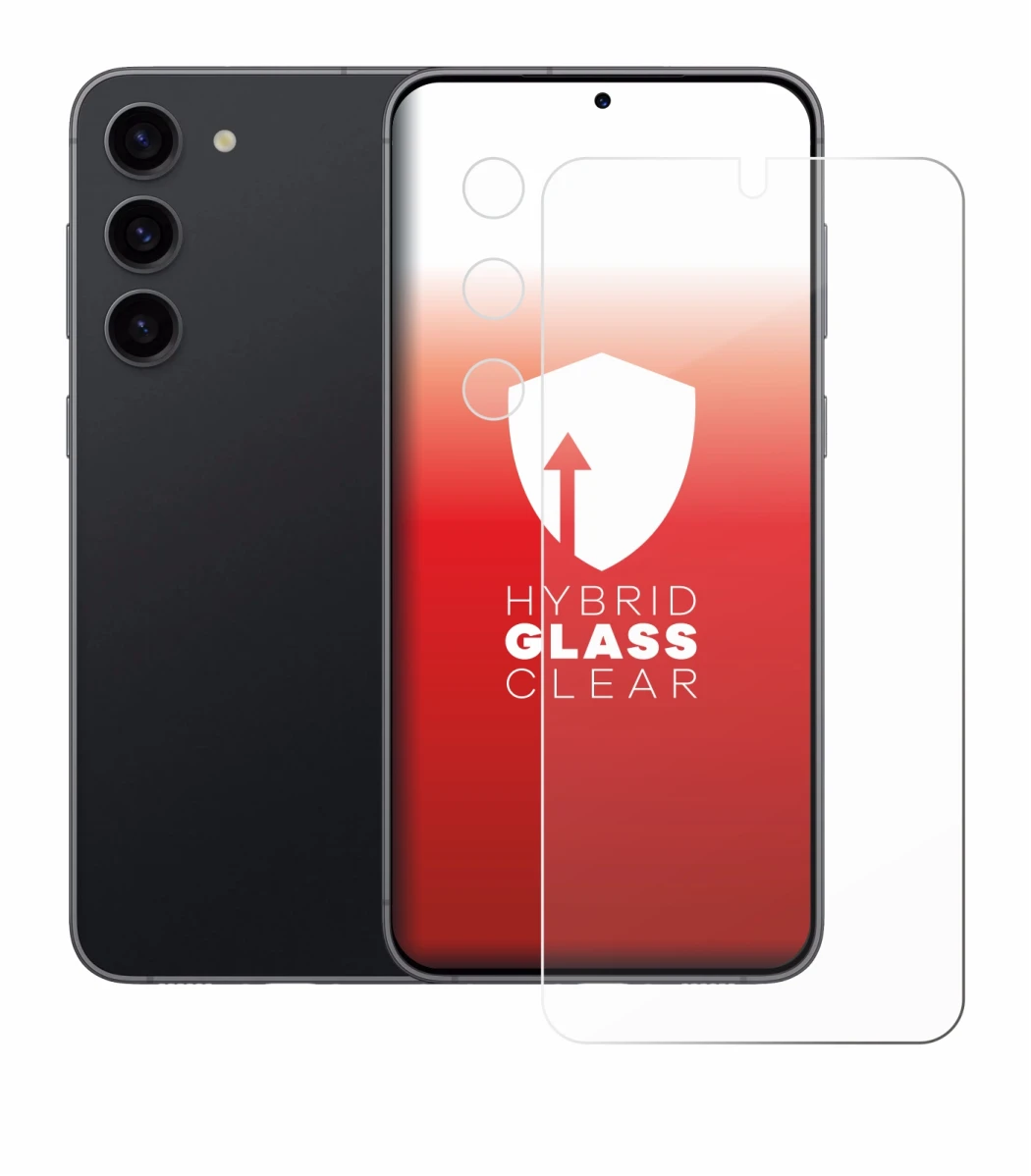 Imagen del dispositivo Samsung Galaxy S23 (Frontal+Cámara) con una amplia variedad de protectores de pantalla.