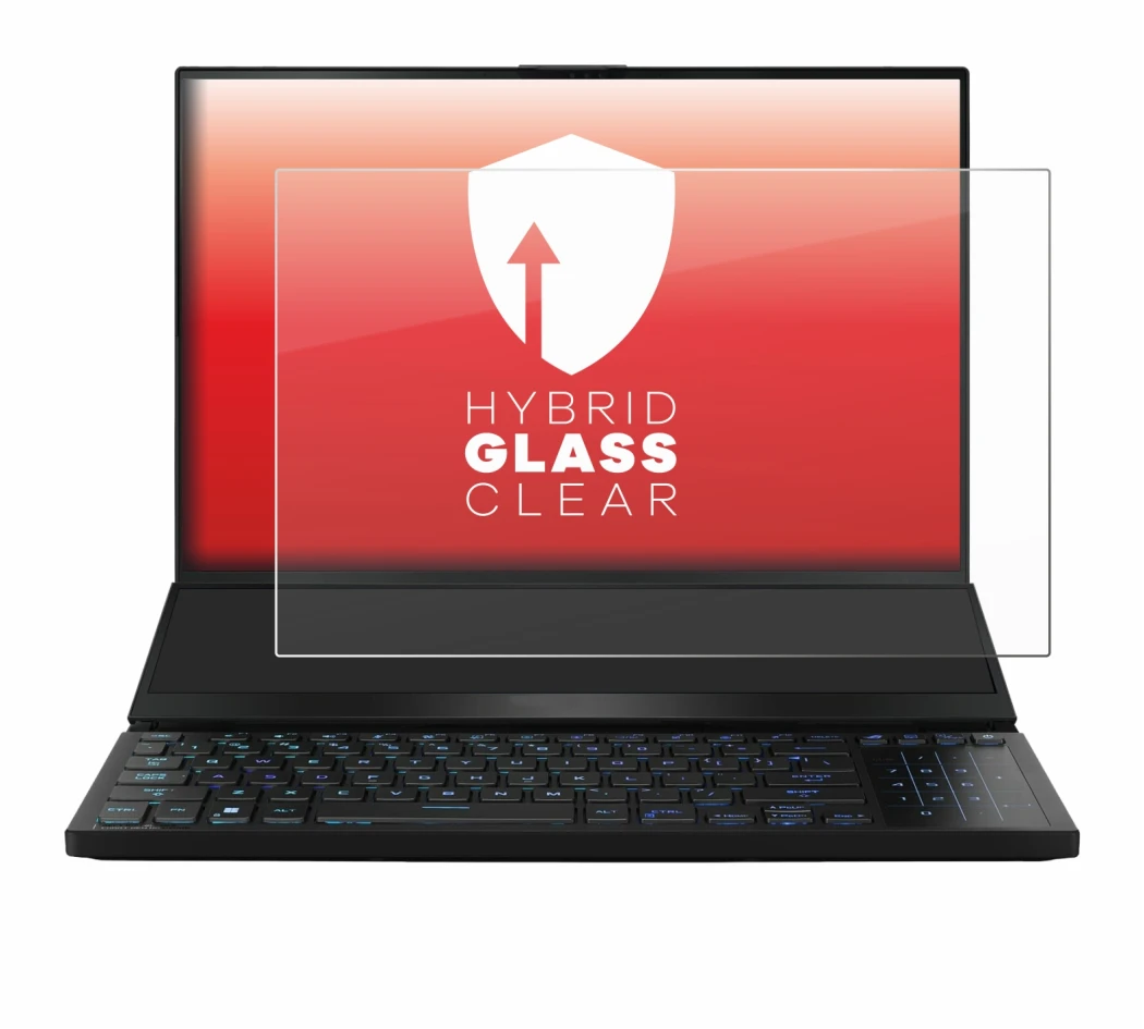 Imagen del dispositivo ASUS ROG Zephyrus Duo 16 2023 con una amplia variedad de protectores de pantalla.