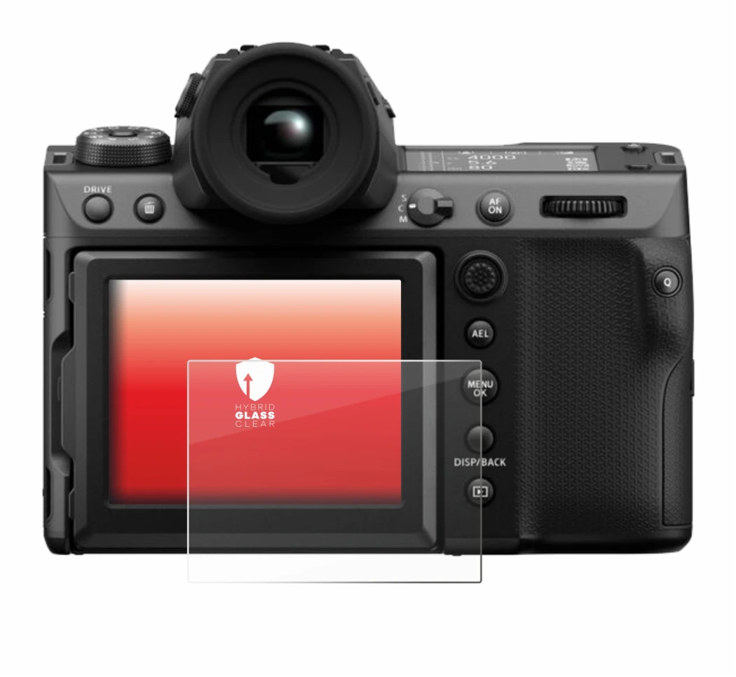 Imagen del dispositivo Fujifilm GFX100 II con una amplia variedad de protectores de pantalla.