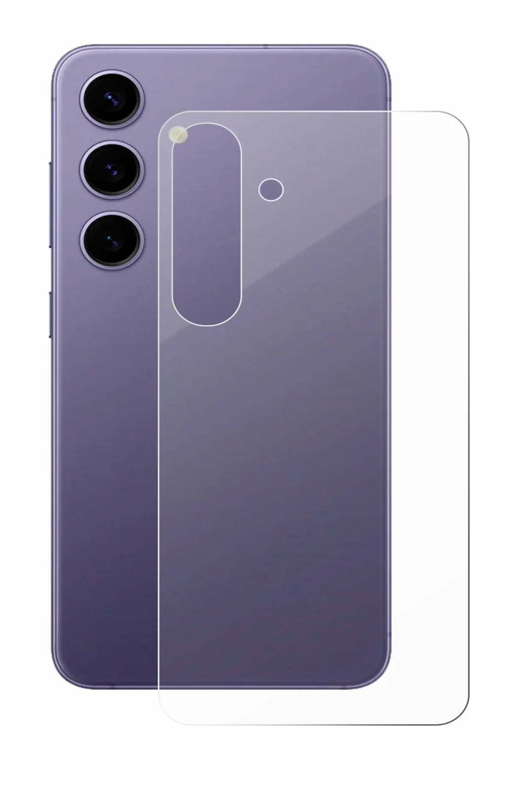 Imagen del dispositivo Samsung Galaxy S24 (Trasero) con una amplia variedad de protectores de pantalla.