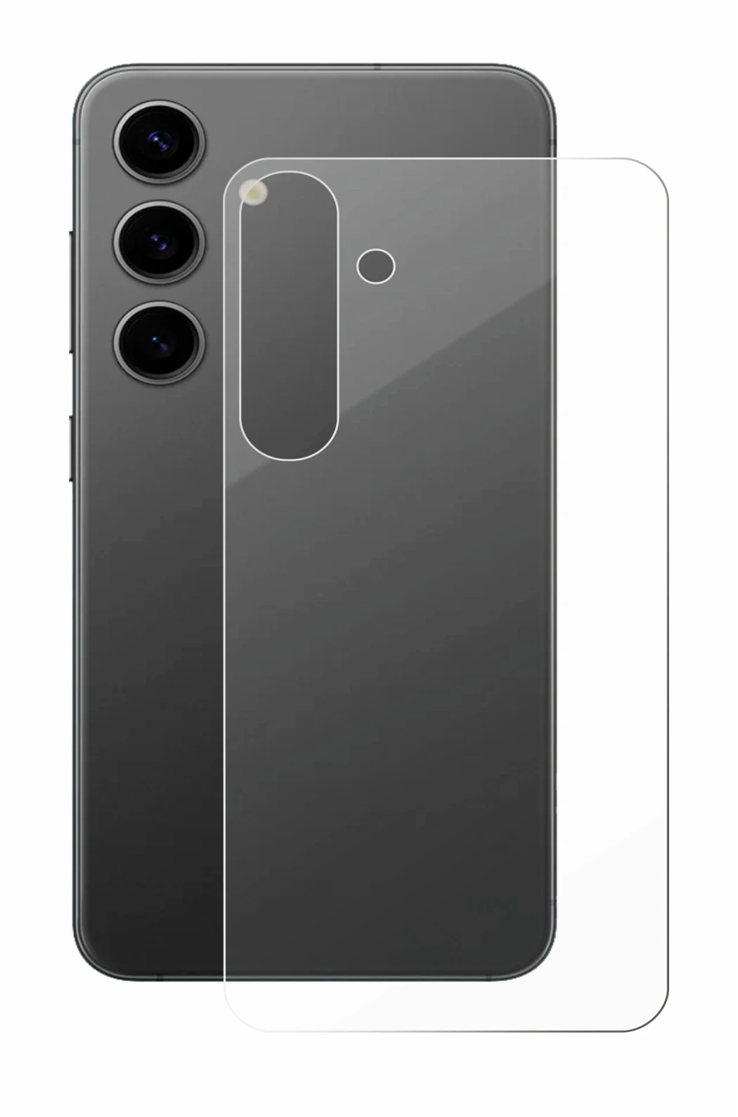 Imagen del dispositivo Samsung Galaxy S24 Plus (Trasero) con una amplia variedad de protectores de pantalla.