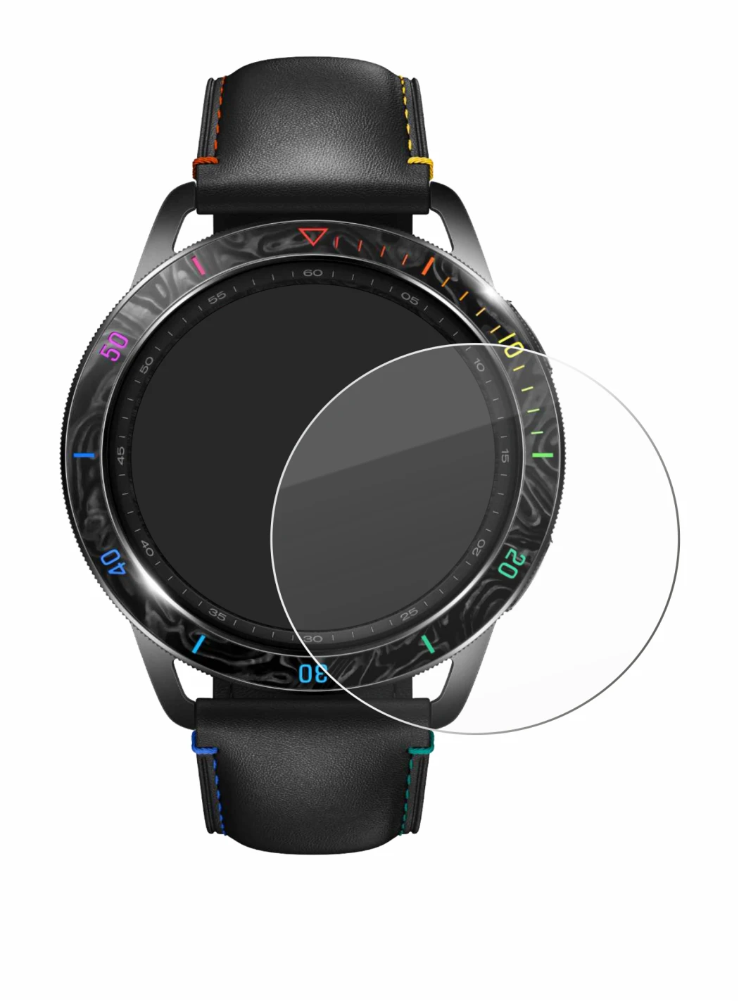 Imagen del dispositivo Xiaomi Watch S3 con una amplia variedad de protectores de pantalla.
