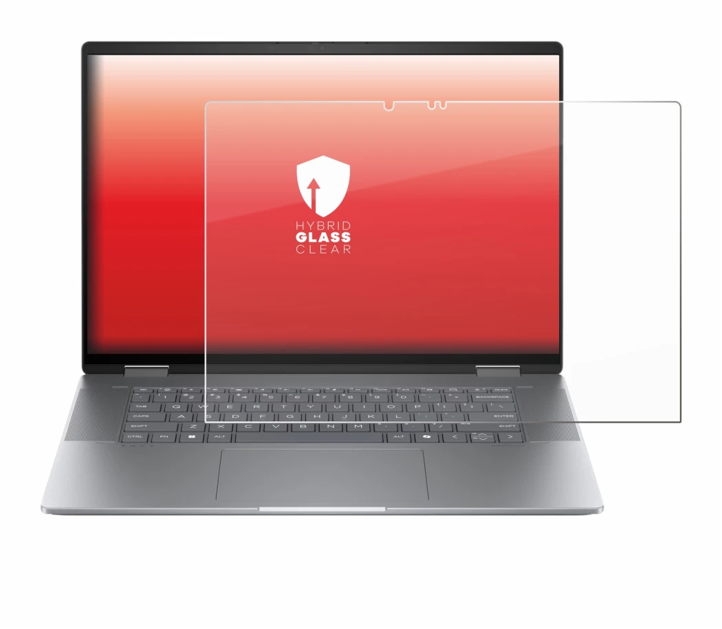 Imagen del dispositivo HP Envy x360 2-in-1 16 con una amplia variedad de protectores de pantalla.