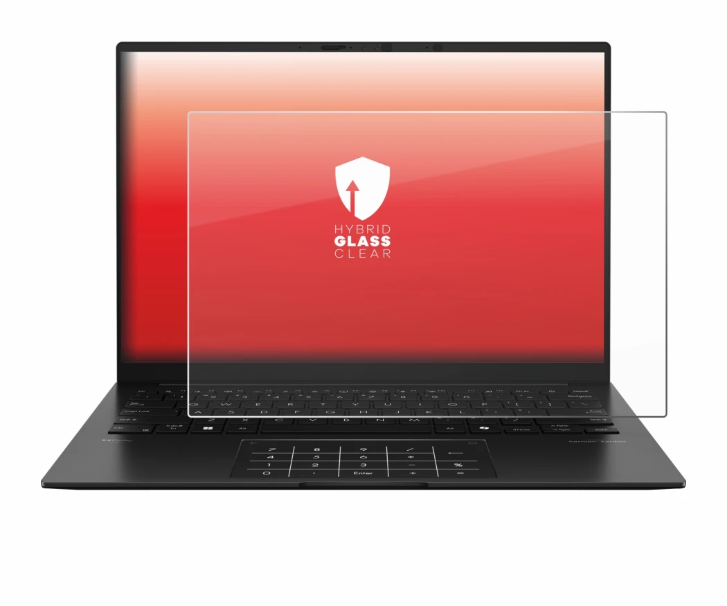 Imagen del dispositivo ASUS ZenBook 14 OLED UM3406 con una amplia variedad de protectores de pantalla.