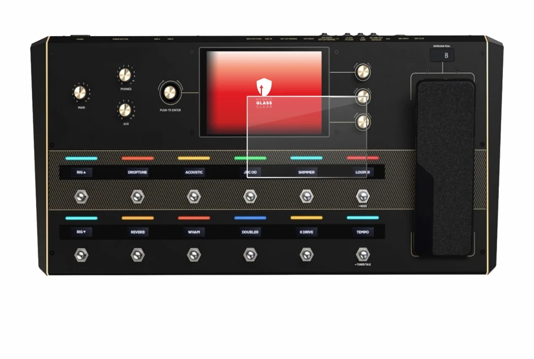 Imagen del dispositivo Headrush Prime con una amplia variedad de protectores de pantalla.