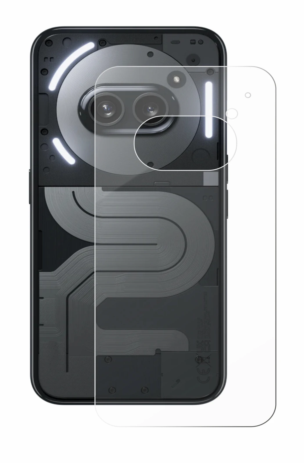 Imagen del dispositivo Nothing Phone (2a) Plus (Trasero) con una amplia variedad de protectores de pantalla.