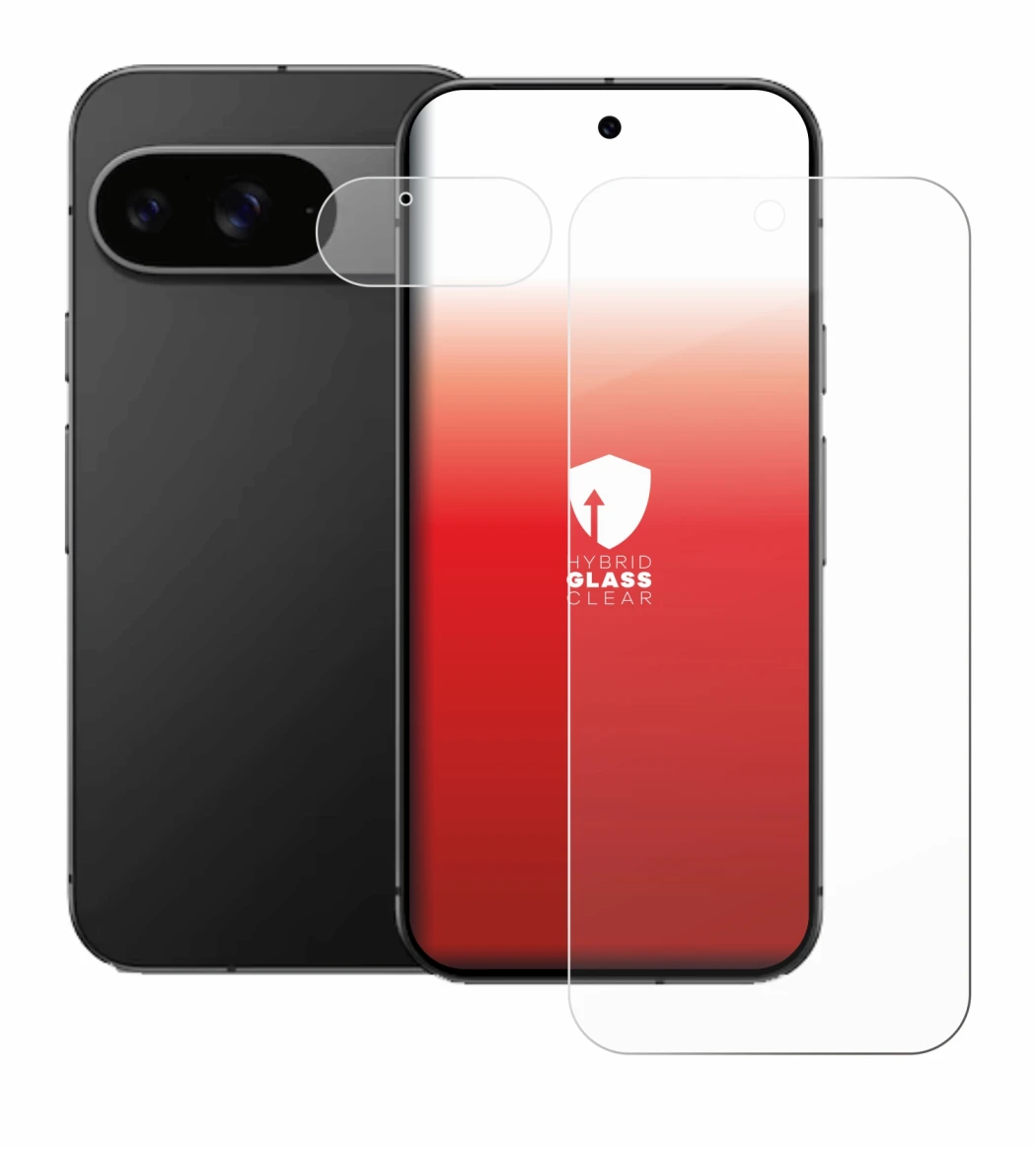 Imagen del dispositivo Google Pixel 9 (Frontal+Cámara) con una amplia variedad de protectores de pantalla.