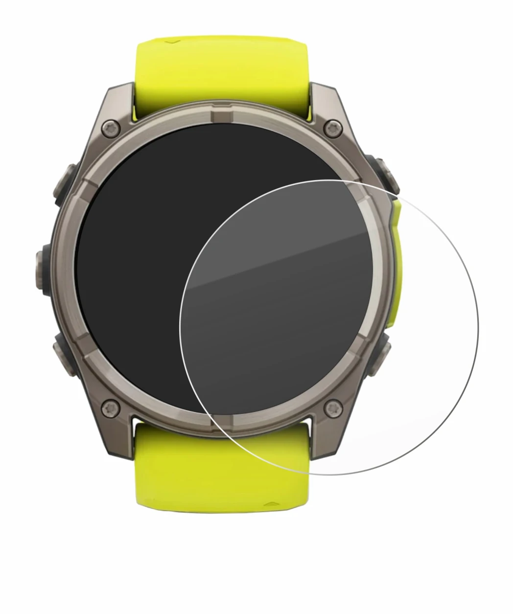 Imagen del dispositivo Garmin Fenix 8 Solar (51 mm) con una amplia variedad de protectores de pantalla.